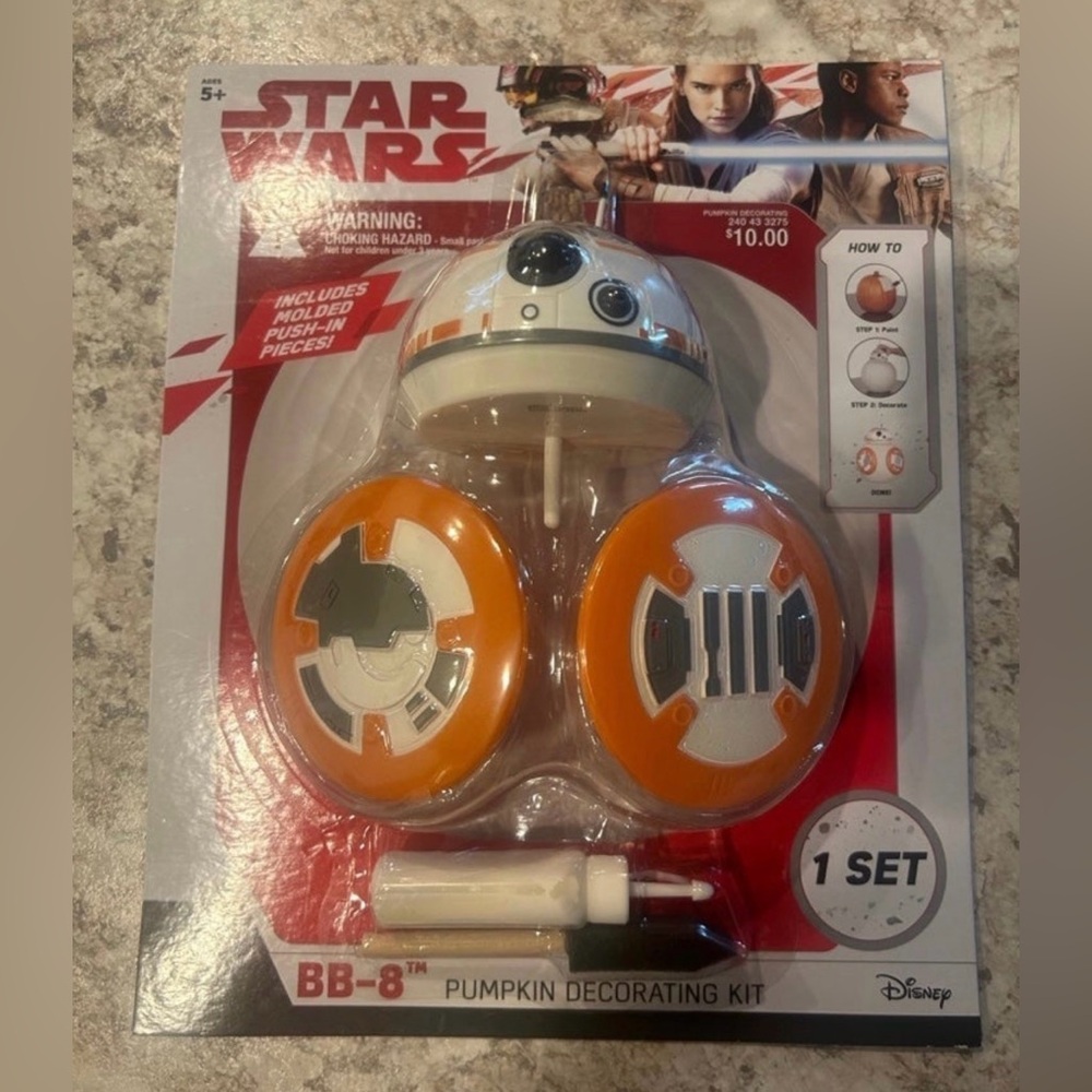 Star Wars BB8 Pumpkin Decorating Kit Halloween Jack-O-Lantern Disney Gemmy